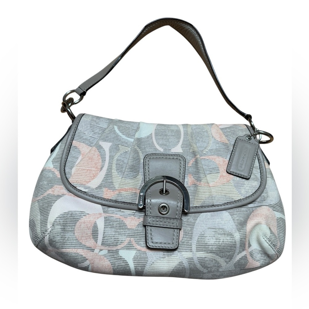 Coach Gray and Pink Hobo Bag
